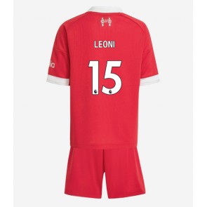 Liverpool Giovanni Leoni #15 Hemmaställ Barn 2025-26 Kortärmad (+ Korta byxor)